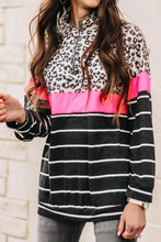 Load image into Gallery viewer, Pink Leopard 3/4 Zip Top