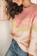 Load image into Gallery viewer, V Stripe Pattern Colorblock Sweater