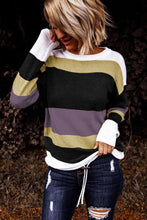Load image into Gallery viewer, Burgundy/Purple Color Block Sweaters