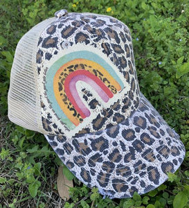 Rainbow Patch Leopard Trucker Hat