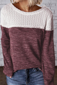 Crochet Hollow Out Long Sleeve Top