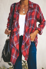 Load image into Gallery viewer, Pre-Order Plaid Drape Cardigan