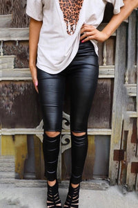 Pre-Order Knee Slit Pleater Leggings