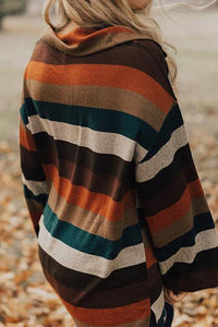 Pre-Order Multicolor Cotton Blend Color Block Casual Sweatshirt