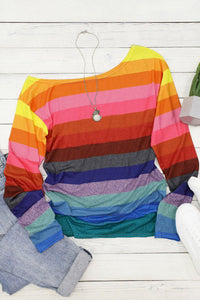 Rainbow Stripe Slouch Top
