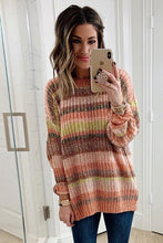 Load image into Gallery viewer, Orange Stripe Tunic Sweater