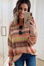 Load image into Gallery viewer, Orange Stripe Tunic Sweater