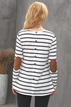 Load image into Gallery viewer, Black or White Stripe Tunic w/Button Back