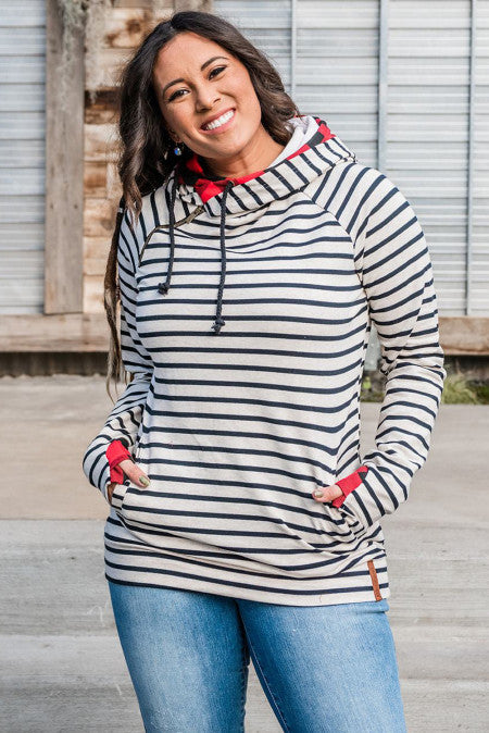 Classic Striped Hoodie with Pocket