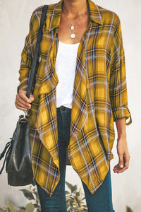 Pre-Order Plaid Drape Cardigan